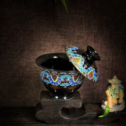 Jingdezhen Black Gold Enamel Gongfu Tea Set – Fàlàng Cǎi Porcelain | 5-Piece