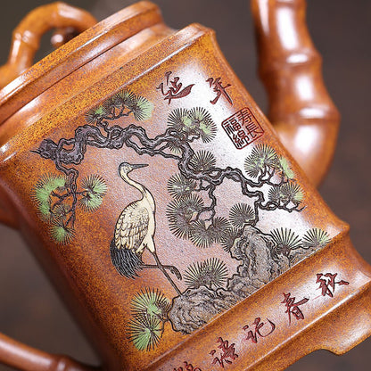 Songhe Yannian Yixing Teapot — Fire-Glazed Golden Duanni, 320ml