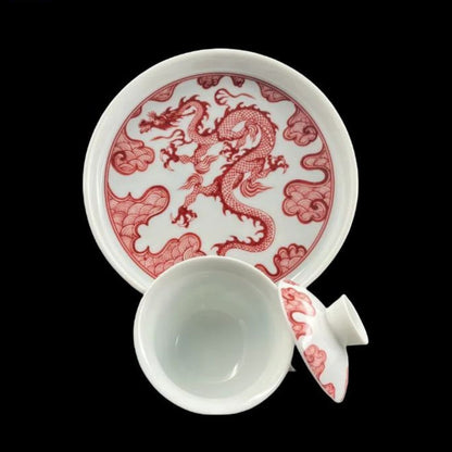 Dragon Soaring Over the Seas Gaiwan & Pot Tray Set – Lóng Téng Sì Hǎi | 2-Piece