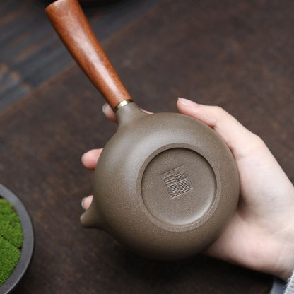 Side-Handle Tang Yu Zisha Teapot | Raw Ore Qing Hui Duan Clay | 250ml Gongfu Tea Pot