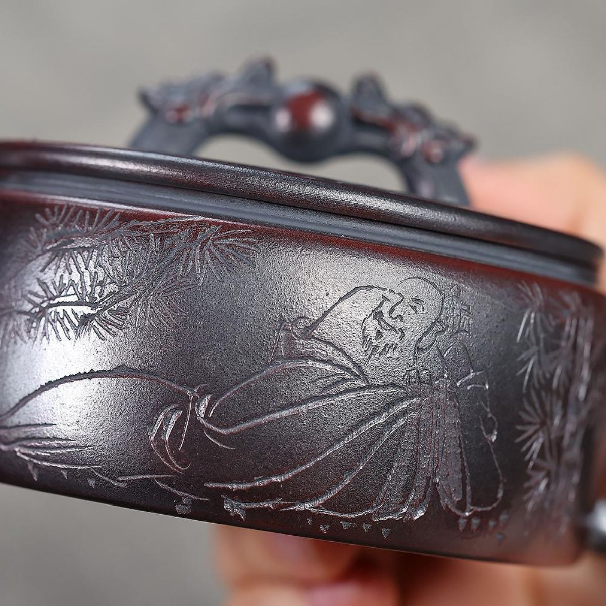 Chang Le Wei Yang Yixing Teapot | Raw Gu Wu Ni Ancient Dark Zisha Clay | Handcrafted 230ml