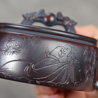 Chang Le Wei Yang Yixing Teapot | Raw Gu Wu Ni Ancient Dark Zisha Clay | Handcrafted 230ml