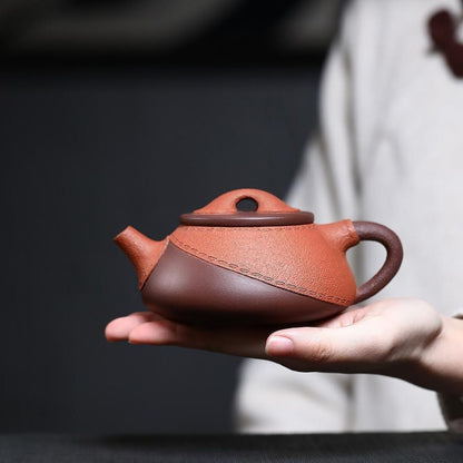 Pi Ge Shi Piao Yixing Teapot | Raw Zi Ni & Jiang Po Ni Dual Clay | Handcrafted 280ml