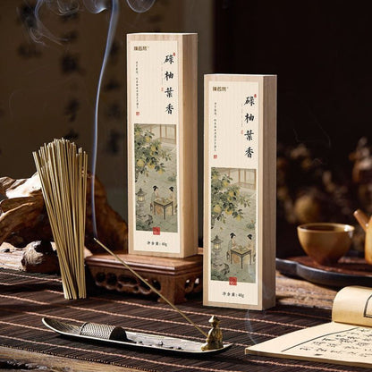 Luyou Leaf | Natural Pomelo Leaf, Agarwood & Frankincense Incense | Lingnan Heritage | 40g