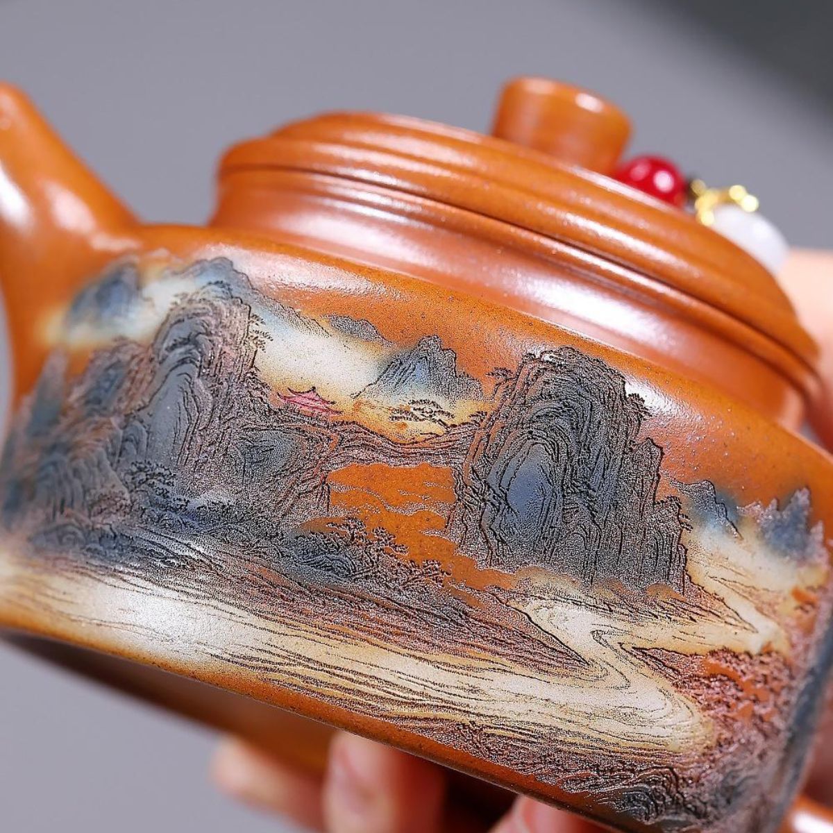 De Zhong · Wan Li Chang Jiang Yixing Teapot | Duan Ni Fire-Glazed Clay | Handcrafted 260ml
