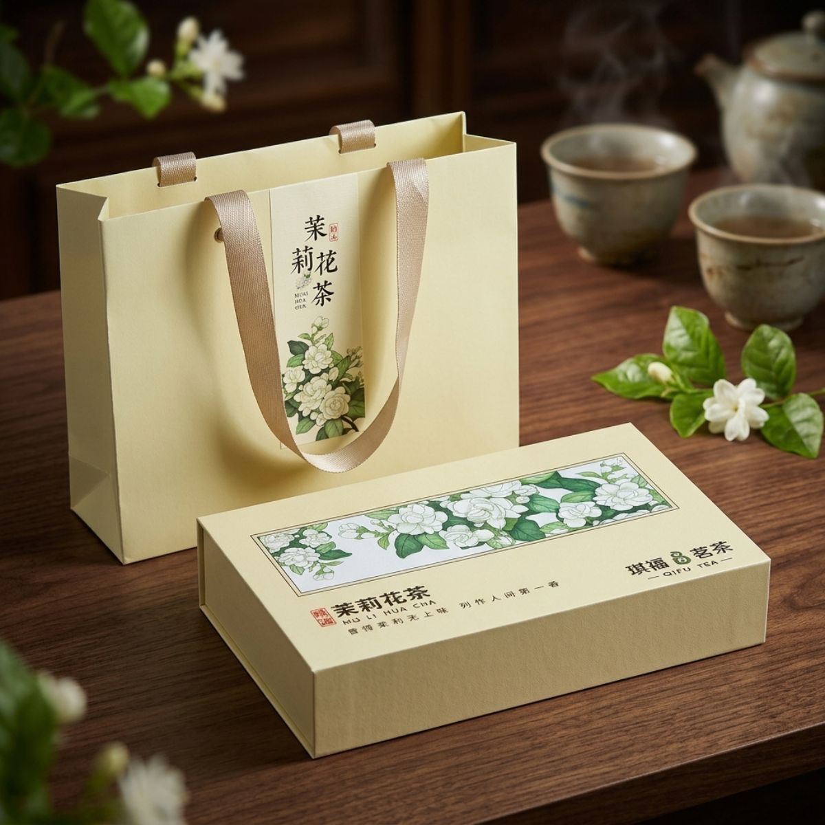 Premium Lan Xue Jasmine Green Tea Gift Box – 8 Sachets × 7g | Jasmine & Magnolia Blended