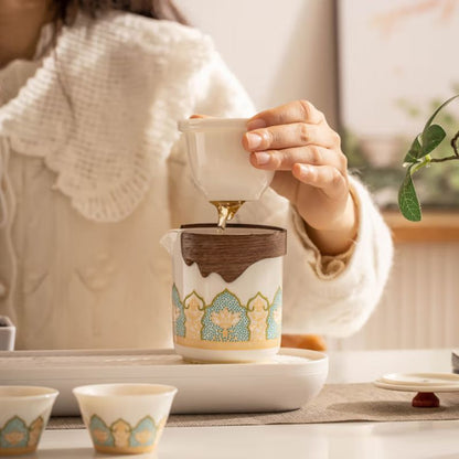 Elegant Ceramic Travel Tea Set