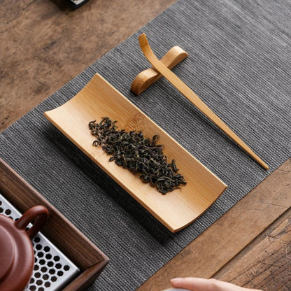 Zen Tea Ceremony Tool Set - 6-Piece Bamboo & Alloy Tea Utensil Kit with Storage Bag