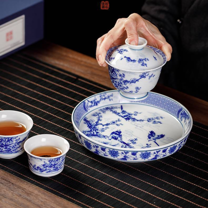 Jingdezhen Magpie & Plum Blossom Gongfu Tea Set – Xi Shang Mei Shao | Luxury Gift Box | 5-Piece