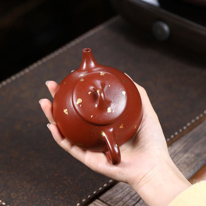 Gold-Speckled Shi Piao Zisha Teapot – Da Hong Pao Clay, 200 ml