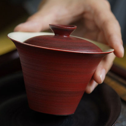 Shanzha Hongfen Yin Stoneware Teaware – Gaiwan & Teacup | Hawthorn Rose Clay