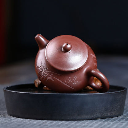 Semi‑Handmade Purple Clay "Pan" Teapot 220 ml