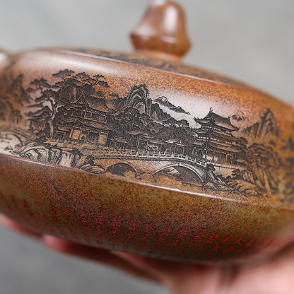 Shanshui Qu Hu Yixing Zisha Teapot – Original Mine Chenxiang Cloud Mist Wood-Fired Clay