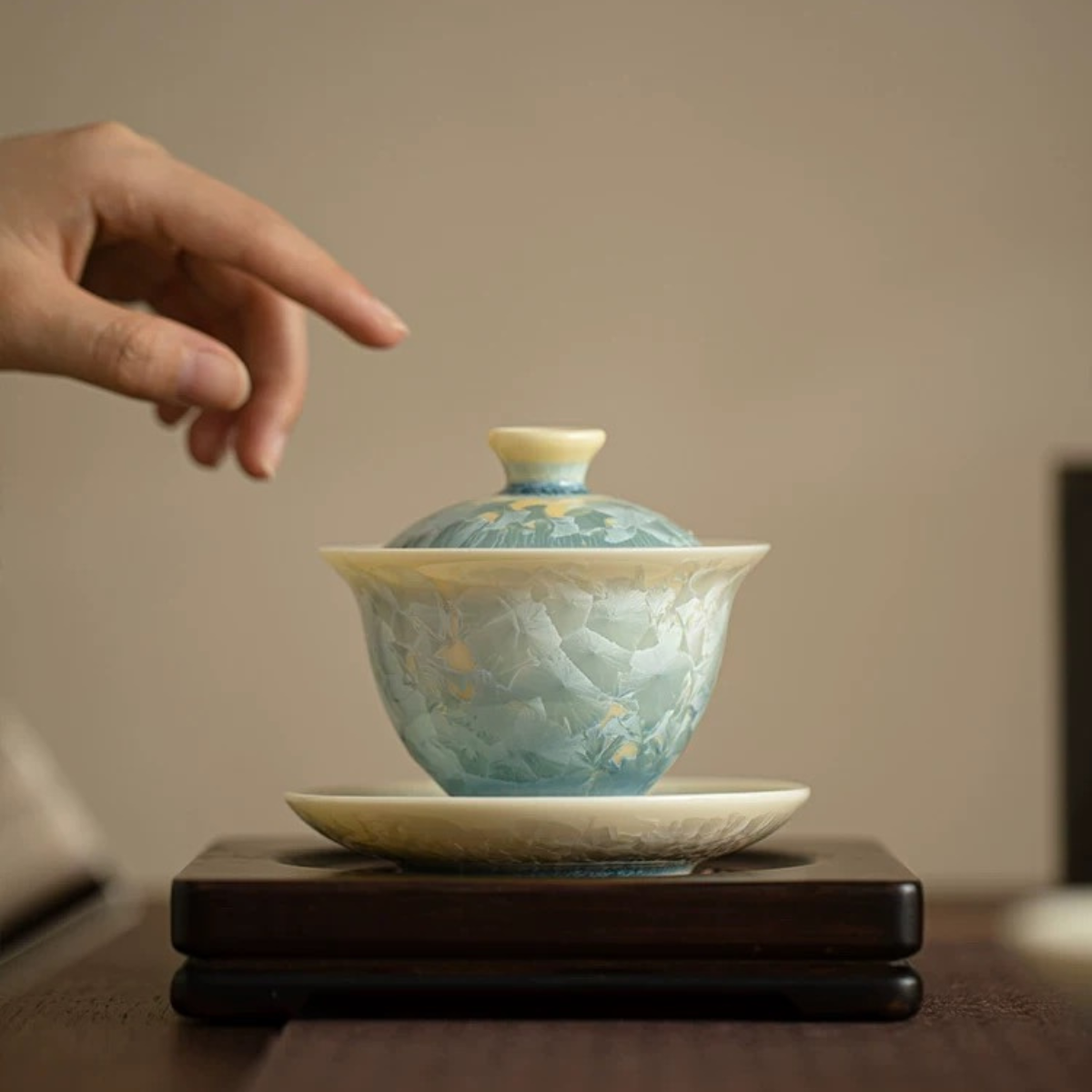 Jingdezhen Crystalline Glaze Gaiwan Tea Set