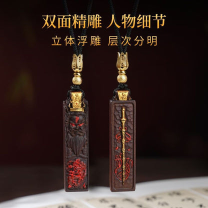 Thunder-Struck Jujube Wood Wang Lingguan Pendant | Taoist Guardian of Integrity & Righteousness