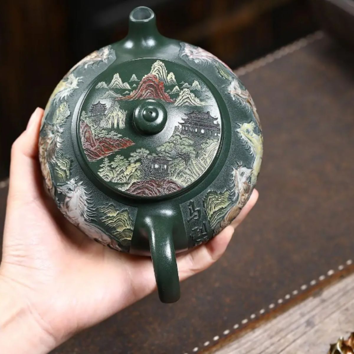 Yixing Purple Clay Teapot "Immediate Success - Cold River" 500ml - Handmade Mo Lv Ni