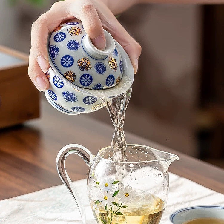 Jingdezhen Gold-Traced Pi Qiu Gongfu Tea Set – 5-Piece Gift Box | Qicheng Tang