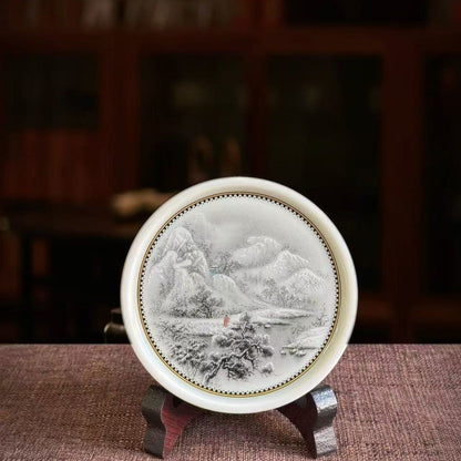 Jingdezhen Ink Wash Snow Landscape Gongfu Tea Set – Mò Cǎi Xuě Jǐng | Gift Box | 5-Piece