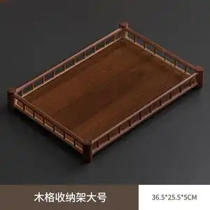 Bamboo Rectangular Serving Tray – Walnut Finish | Tea Tray, Pastry & Storage Organizer