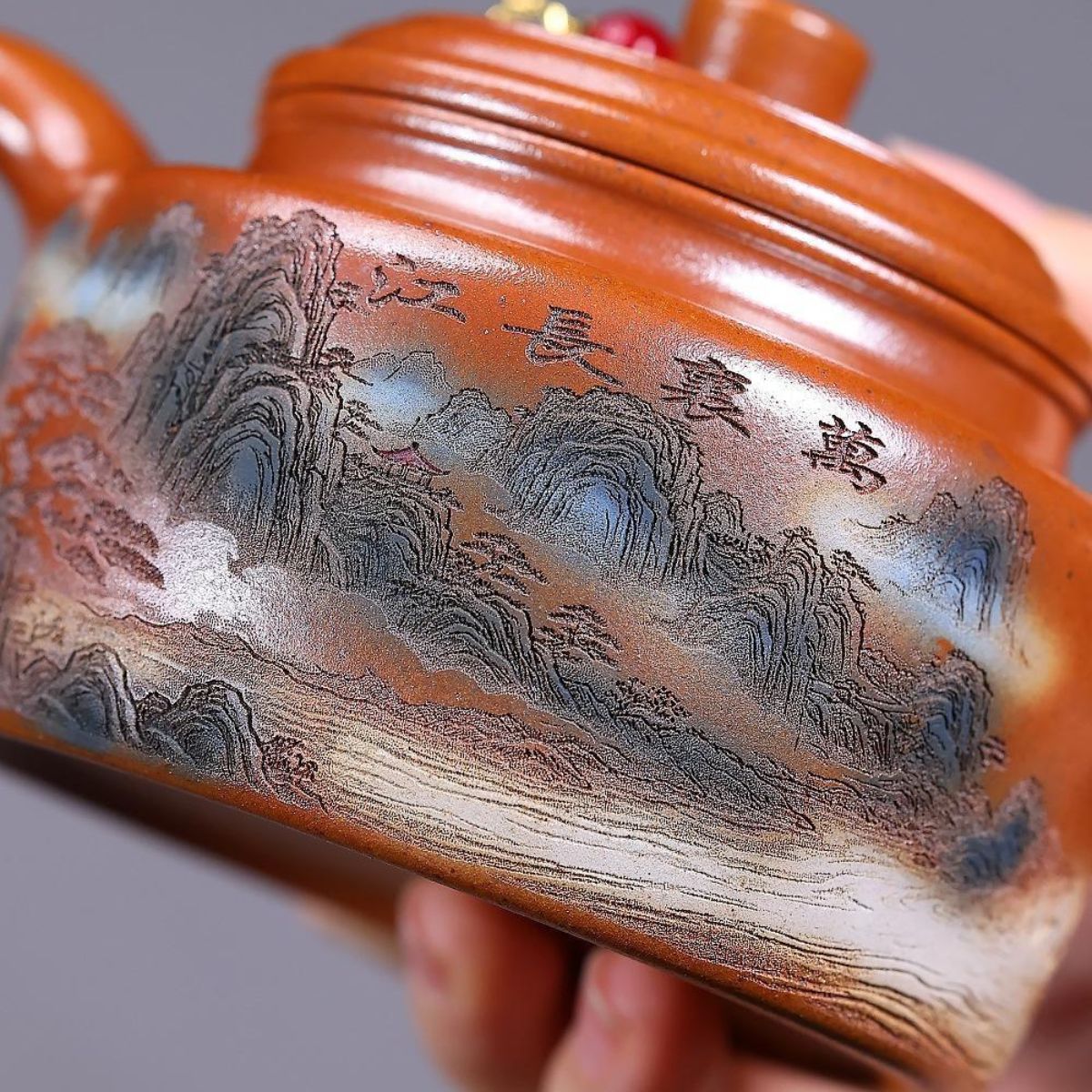 De Zhong · Wan Li Chang Jiang Yixing Teapot | Duan Ni Fire-Glazed Clay | Handcrafted 260ml