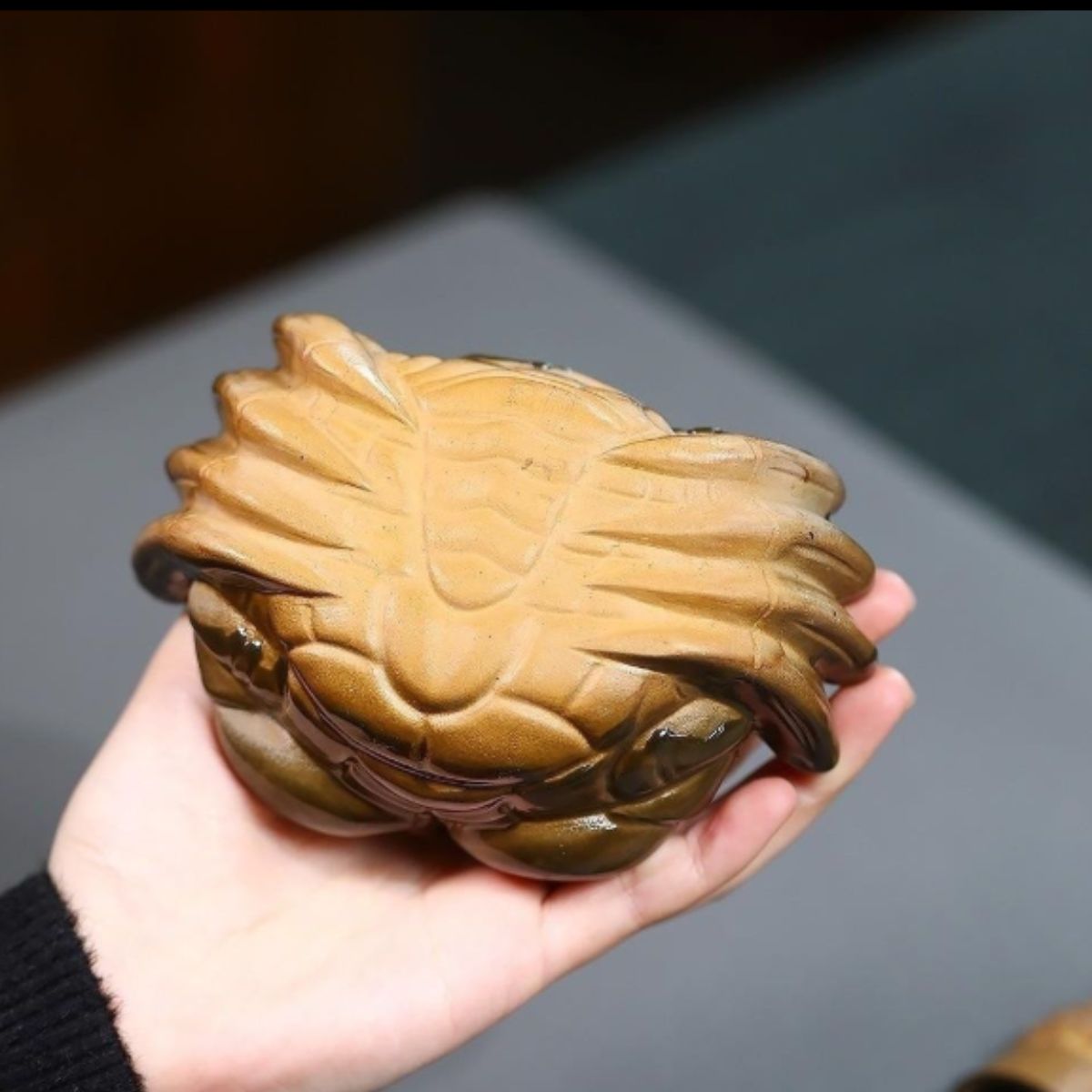 Yixing Purple Clay Teapot "Fortune General" 170ml - Handmade Duan Ni Zisha Side Handle