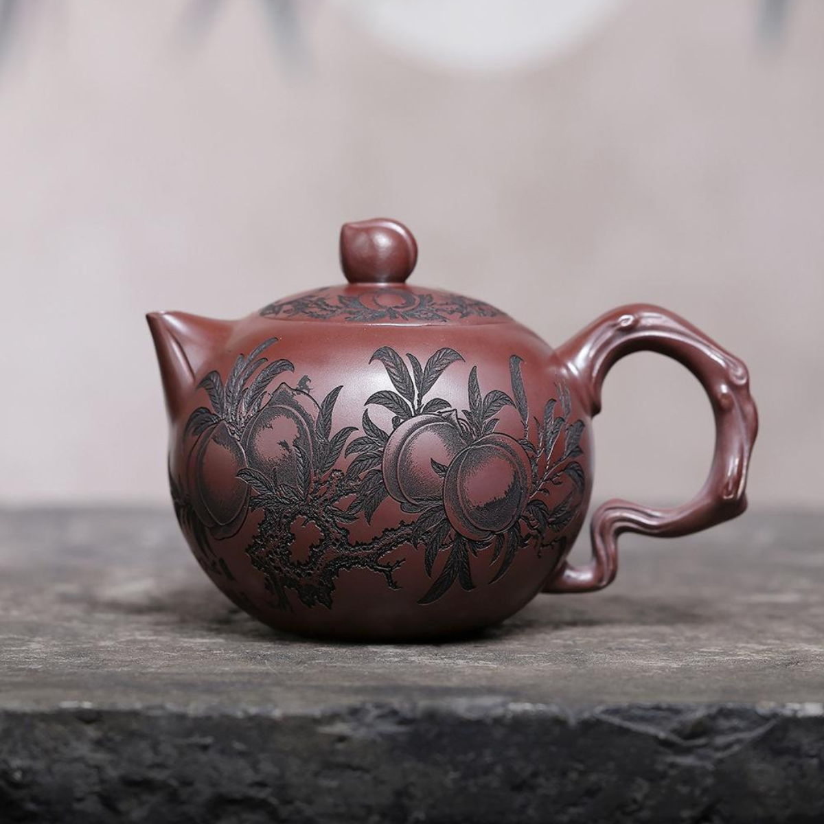 Shou Tao Bao Chun Yixing Zisha Teapot – Original Mine Red Clay (650cc)