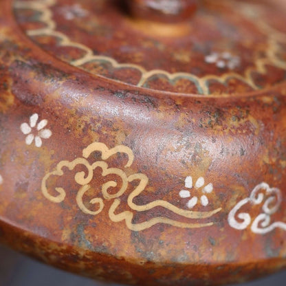 Dunhuang Flying Apsaras Curved Teapot - Wood-Fired Duanni Clay 240ml by Master Artisan