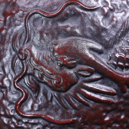 Yin Long Qin Quan Yixing Teapot | Raw Tie Xue Hong Sha Iron-Red Clay | Handcrafted 260ml