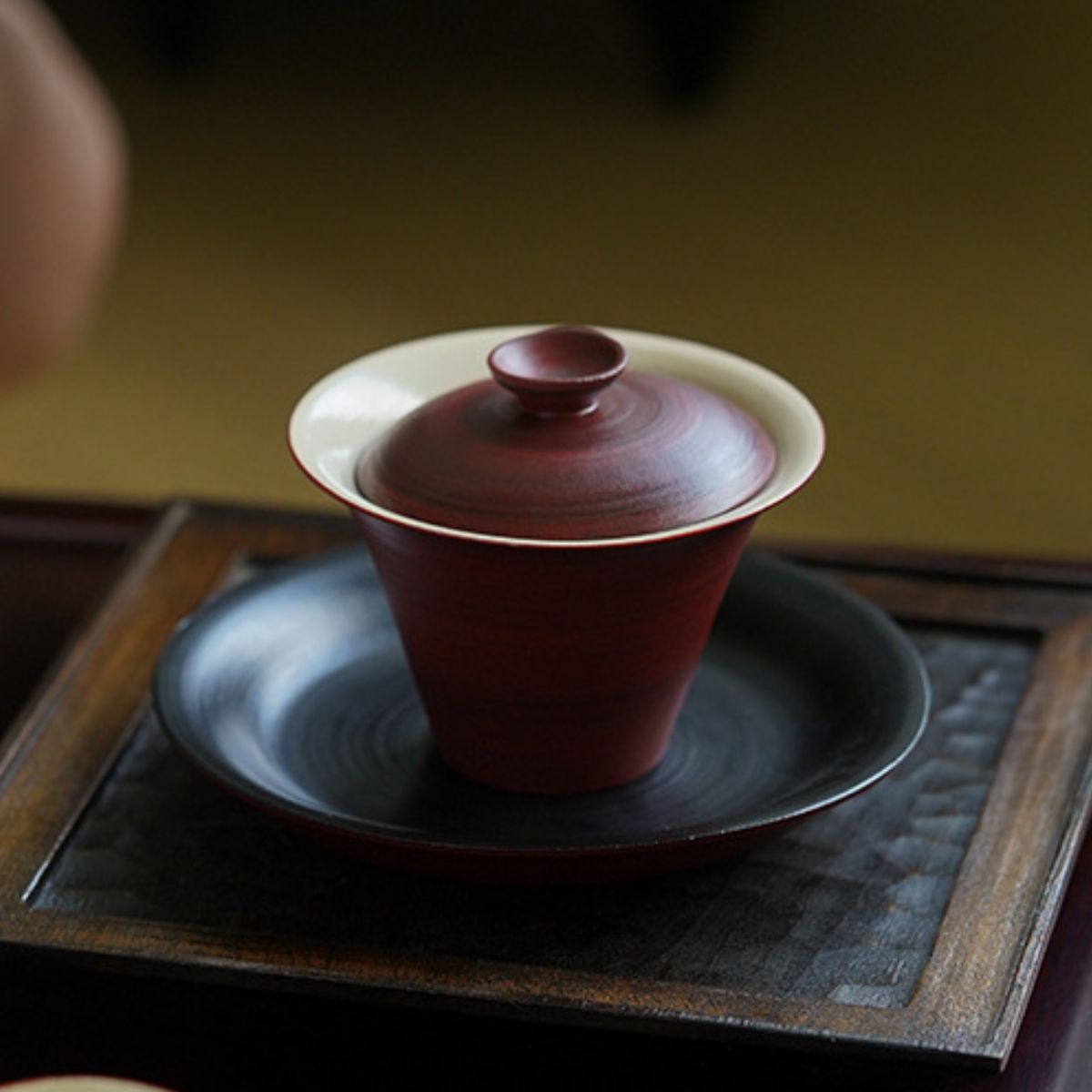 Shanzha Hongfen Yin Stoneware Teaware – Gaiwan & Teacup | Hawthorn Rose Clay