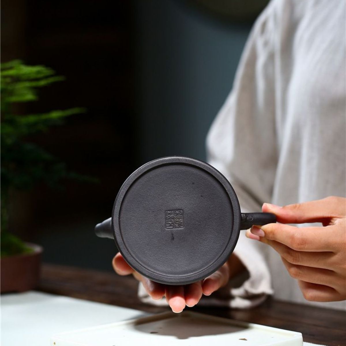 Handmade Yixing Purple Clay Teapot 225ml - Original Black Gold Clay Dragon Court Zisha Gongfu Tea Pot