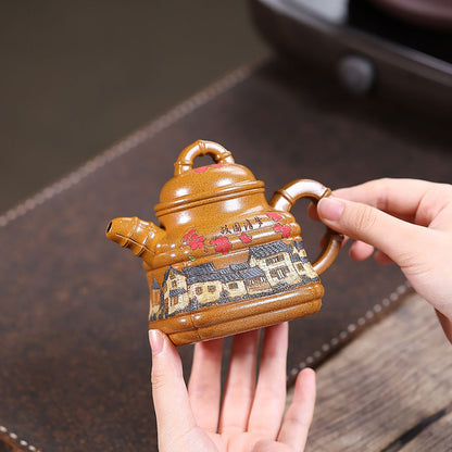 Guyuan Qingmeng Yixing Teapot — Fire-Glazed Golden Duanni, 250ml | Gift Set