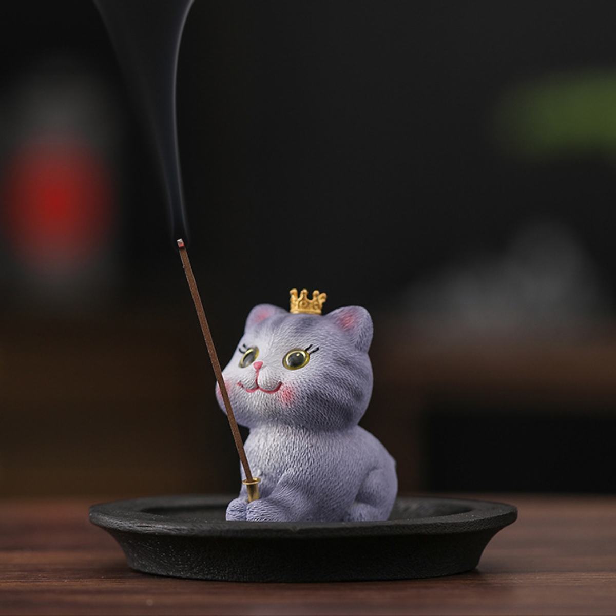 Cat Tea Pet & Incense Holder with Tray
