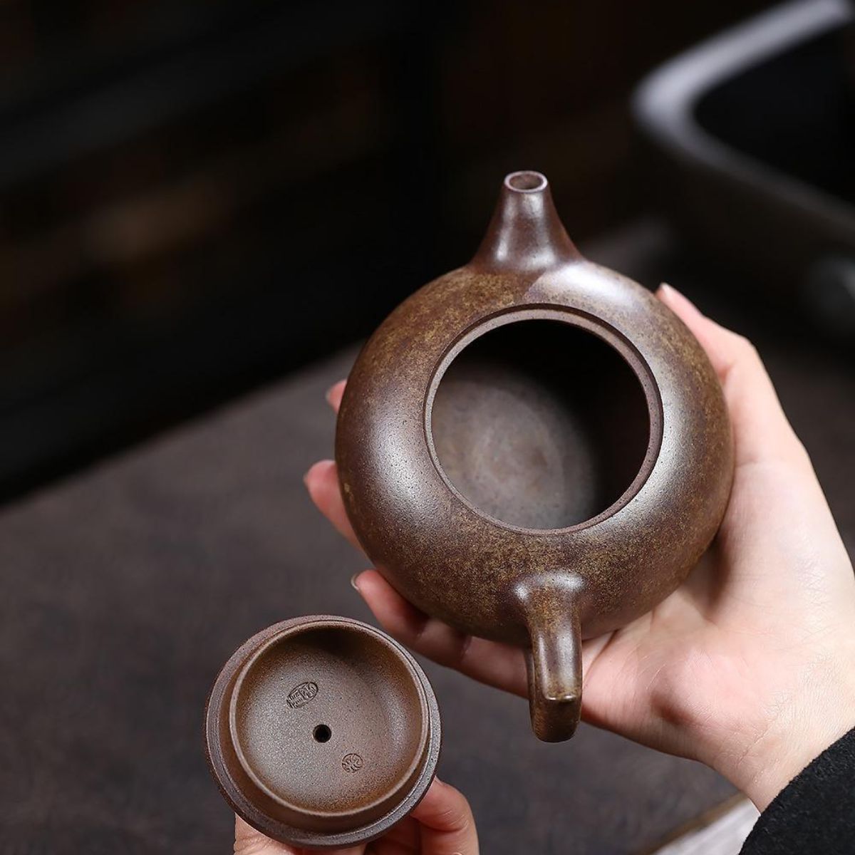 Xiao Yin Yixing Teapot | Raw Purple Clay Wood-Fired Zisha | Handcrafted 230ml
