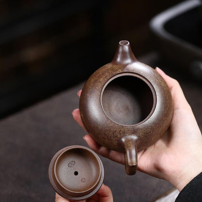 Xiao Yin Yixing Teapot | Raw Purple Clay Wood-Fired Zisha | Handcrafted 230ml