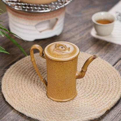 Yixing Purple Clay Teapot "Tall Bamboo" 150ml - High-Fired Duan Ni Zisha