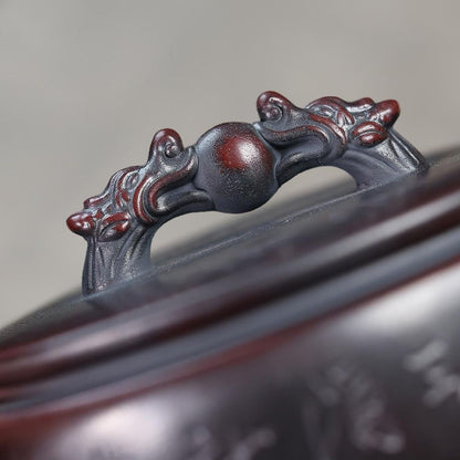 Chang Le Wei Yang Yixing Teapot | Raw Gu Wu Ni Ancient Dark Zisha Clay | Handcrafted 230ml