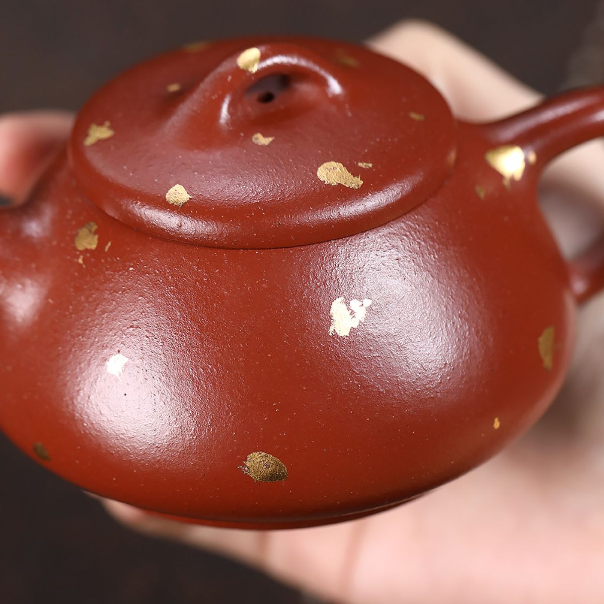 Gold-Speckled Shi Piao Zisha Teapot – Da Hong Pao Clay, 200 ml