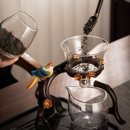 Magpie Blossom Glass Tea Set with Magnetic Tea Separator