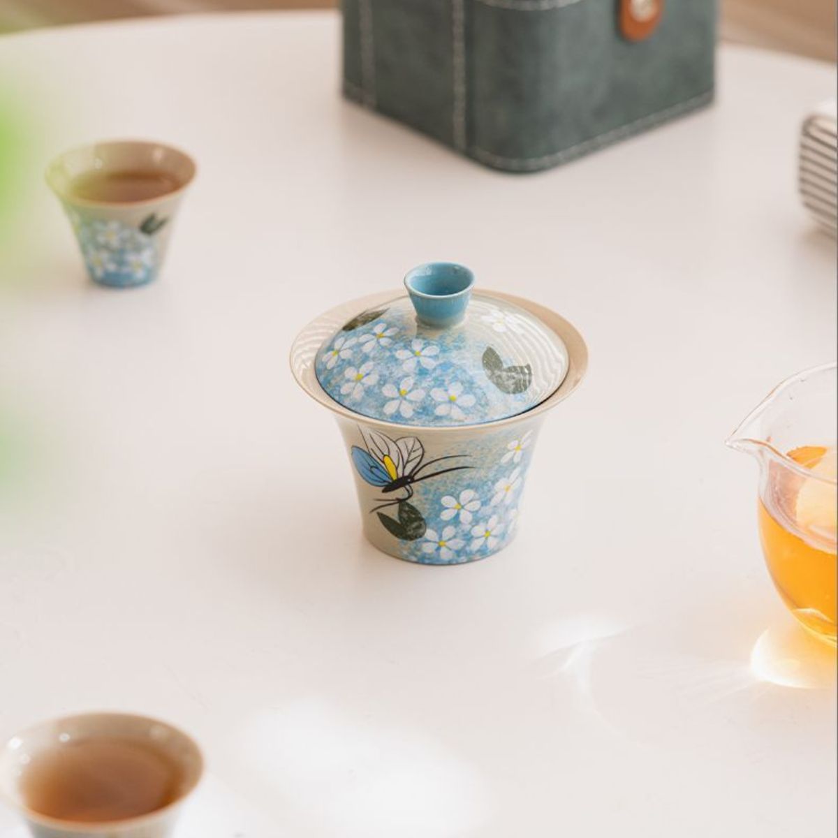 Travel Gaiwan Tea Set | Portable Chinese Tea Ceremony Kit with Cups & Pitcher