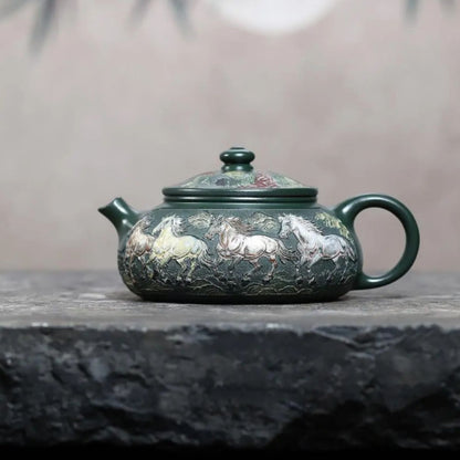 Yixing Purple Clay Teapot "Immediate Success - Cold River" 500ml - Handmade Mo Lv Ni