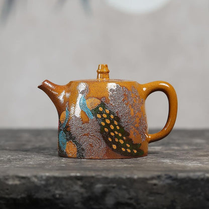 Que Yue Chun Ting Han Duo Yixing Teapot | Raw Golden Duan Ni Clay | Handcrafted 280ml