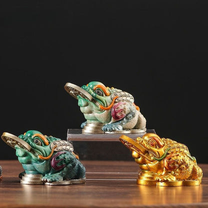 Sandstone Golden Toad Tea Pet Figurine