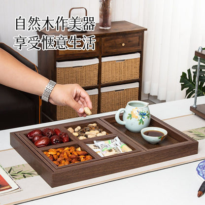 Chinese Tea Tray 7-Piece Serving Set – Multi-Compartment Snack & Dry Fruit Organizer