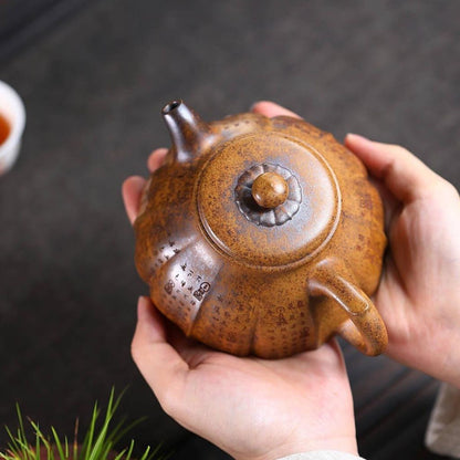 Ribbed Ethereal Grace Yixing Teapot - High-Temp Duanni Clay 280ml