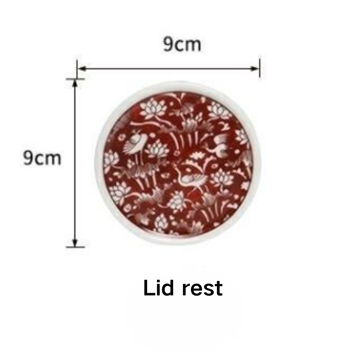 White Crane & Lotus Underglaze Red Teaware