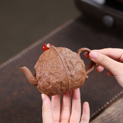 Hetao Yixing Teapot — Handcrafted Duanni Clay, 200ml | Gift Set