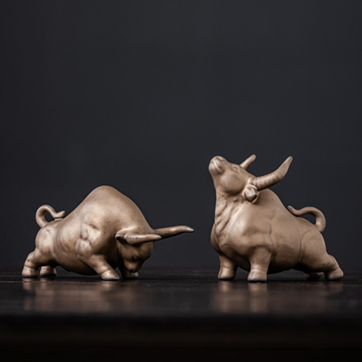 Ceramic Prosperity Ox Tea Pets – Set of 2