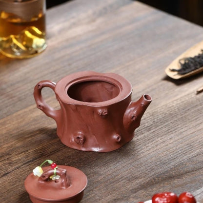 Weathered Stump Rustic Grace Yixing Teapot - Original Mine Purple Clay 250ml