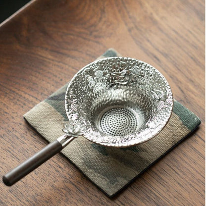 Koi Fish Tea Strainer Set | Handcrafted Loose Leaf Infuser with Stainless Steel Drip Tray
