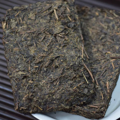 Baishaxi 2011 Fu Brick Tea 338g - Aged Anhua Dark Tea with Golden Flowers